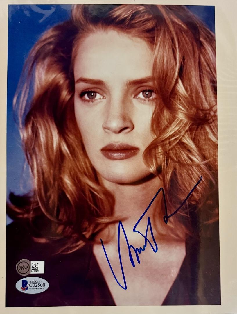 Uma Thurman Signed 8x10 Photo - Beckett COA