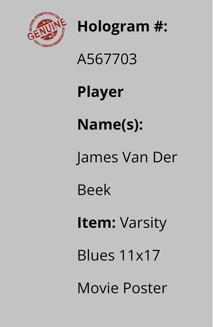 James Van Der Beek Signed 11x17 Photos (Varsity Blues) - Schwartz COA