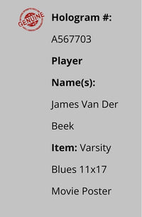 James Van Der Beek Signed 11x17 Photos (Varsity Blues) - Schwartz COA