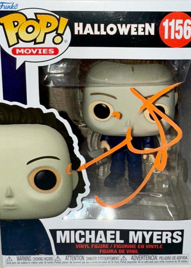 Jamie Lee Curtis Signed Funko Pop #1156 Michael Myers Halloween (Orange Ink) - Beckett COA