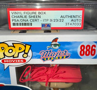 Charlie Sheen Signed Funko Pop #886 "Ricky Vaughn" (Major League) - PSA Encapsulated
