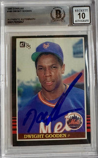 Doc Gooden 1985 Signed card Donruss - Beckett COA 10
