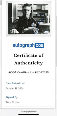 Tom Cruise Signed 8x10 Photo (Taps) - ACOA