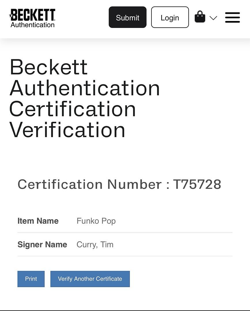 Tim Curry Signed Funko Pop #55 "Pennywise" (IT) - Beckett COA #01