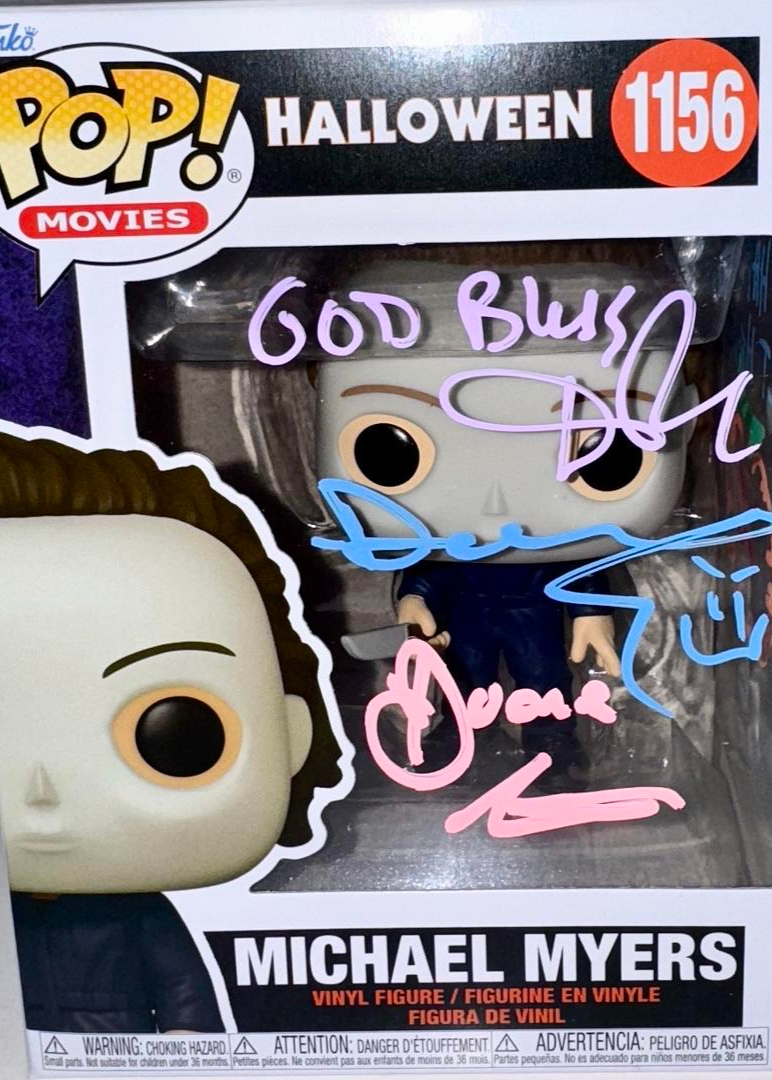Daniel Roebuck,  Duane Whitaker Signed Funko Pop #1156 Michael Myers (Halloween) w/drawings and artwork - SWAU #01