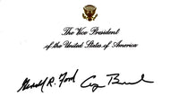 George Bush and Gerald Ford Signed Vice President Seal Card *RARE* - JSA COA