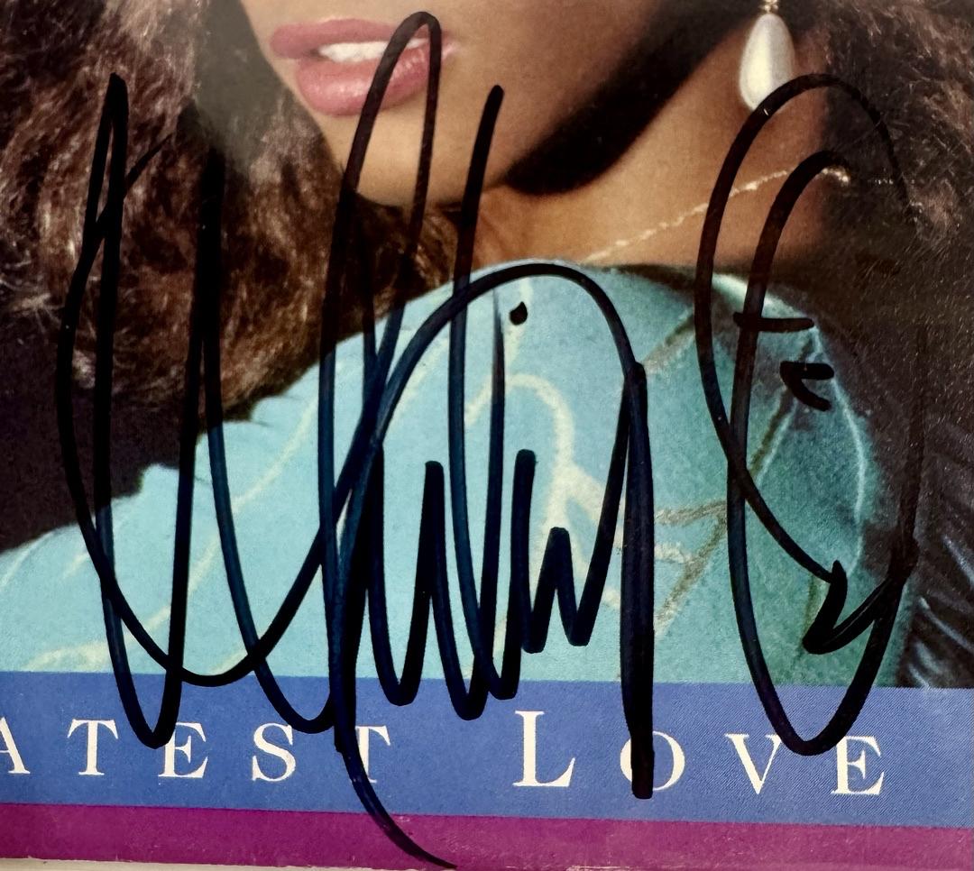 Whitney Houston Signed Album Cover (Greatest Love Of All)  - ACOA