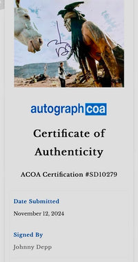 Johnny Depp Signed 8x10 Photo (The Lone Ranger) - ACOA