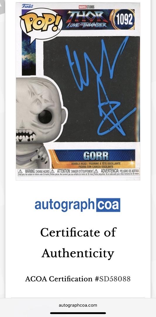 Christian Bale Signed Funko Pop #1092 Gorr (Thor Love & Thunder) - ACOA #02