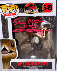 Laura Dern & Sam Neill Signed 25th Anniversary Funko Pop #549 (Jurassic Park) *RARE* -  Celebrity Authentics #01