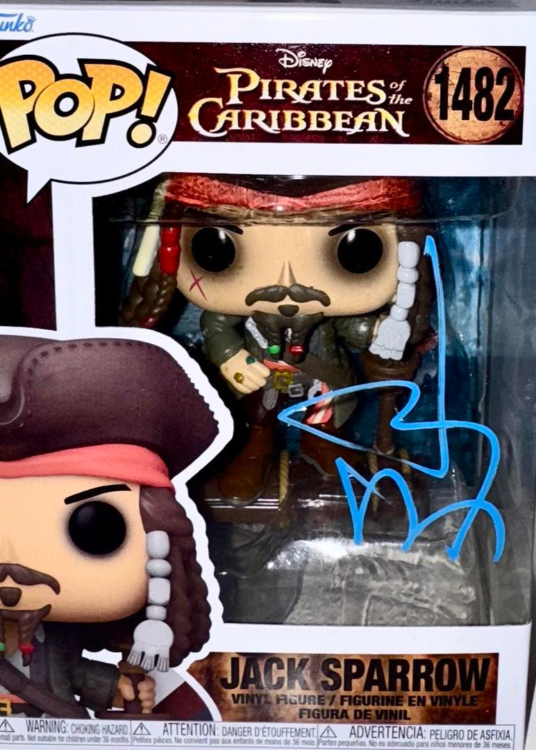 Johnny Depp Signed Funko Pop #1482 Jack Sparrow (Blue Ink) - PSA COA