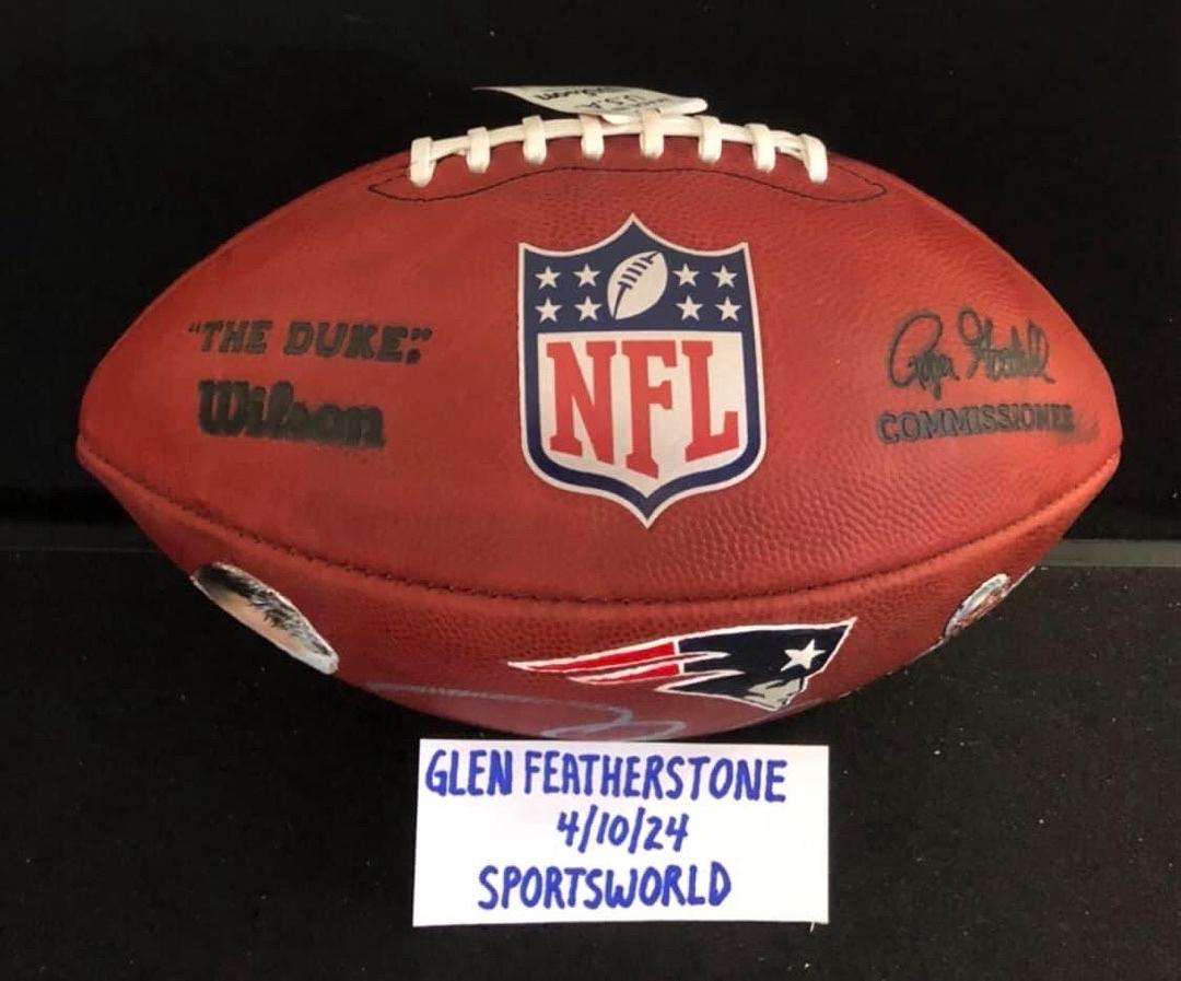 Tom Brady Autographed Custom Hand Painted 1/1 Duke Official Football w/career stats - Fanatics and GOAT COA