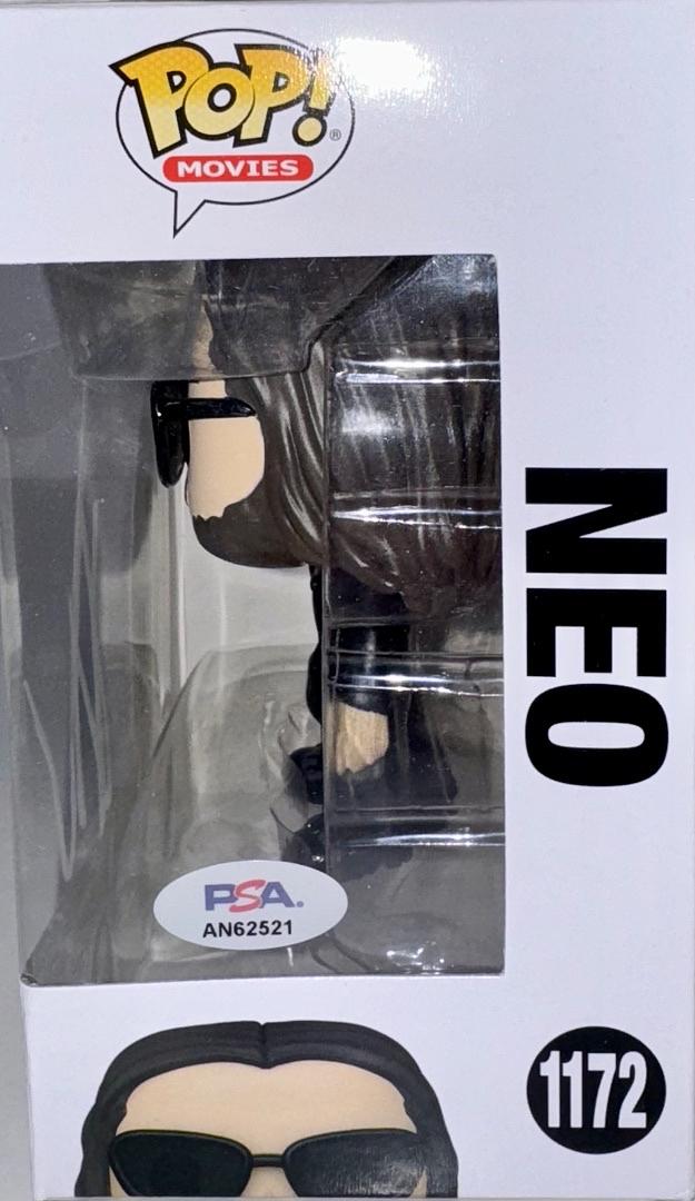 Keanu Reeves Signed Funko Pop #1172 "Neo" Matrix (White Ink) - PSA COA