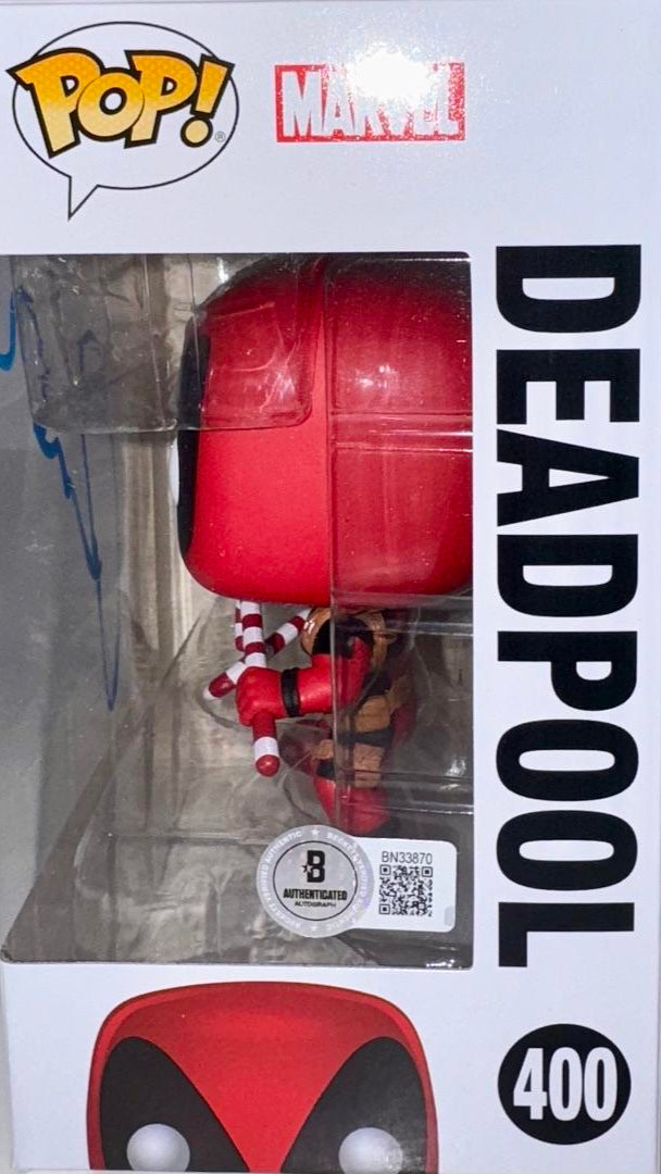 Ryan Reynolds Signed Funko Pop #400 Deadpool (Blue Ink) - Beckett COA