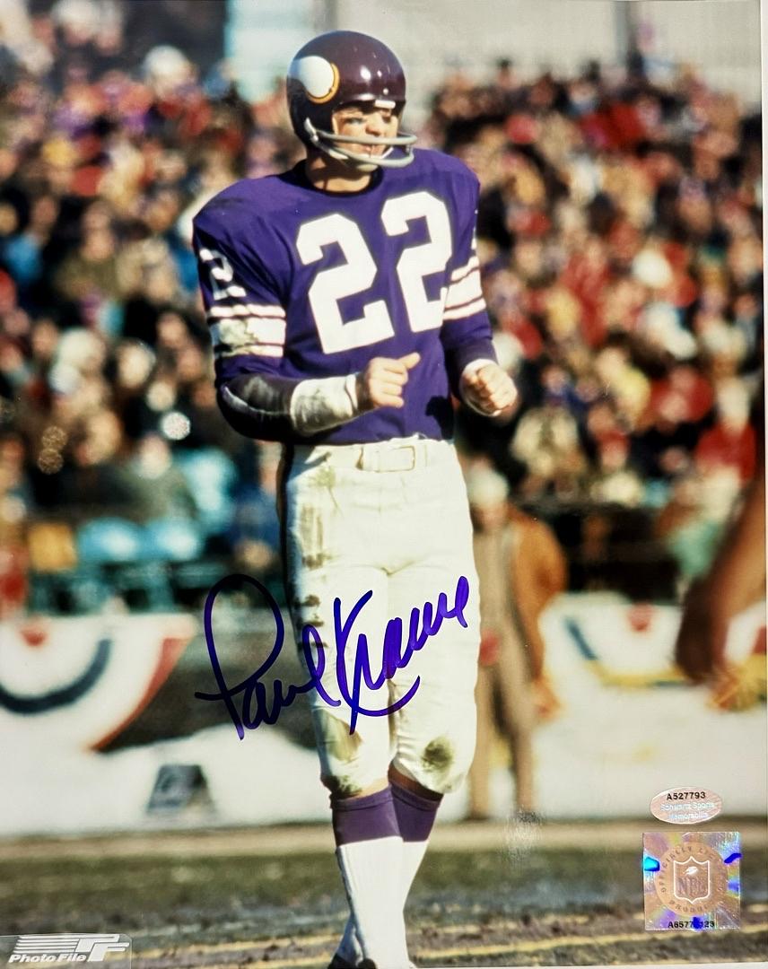 Paul Krause Signed 8x10 Photo Minnesota Vikings - Schwartz COA