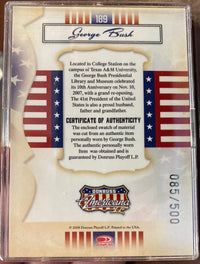 2008 George Bush Donruss Americana Threads Swatch Card - #85/500