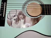 Taylor Swift Signed Teal Guitar - JSA COA #06