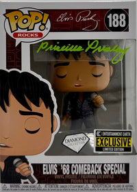 Priscilla Presley Signed Exclusive Funko Pop #188 Elvis 1968 Comeback Special (Elvis Presley)  - JSA COA