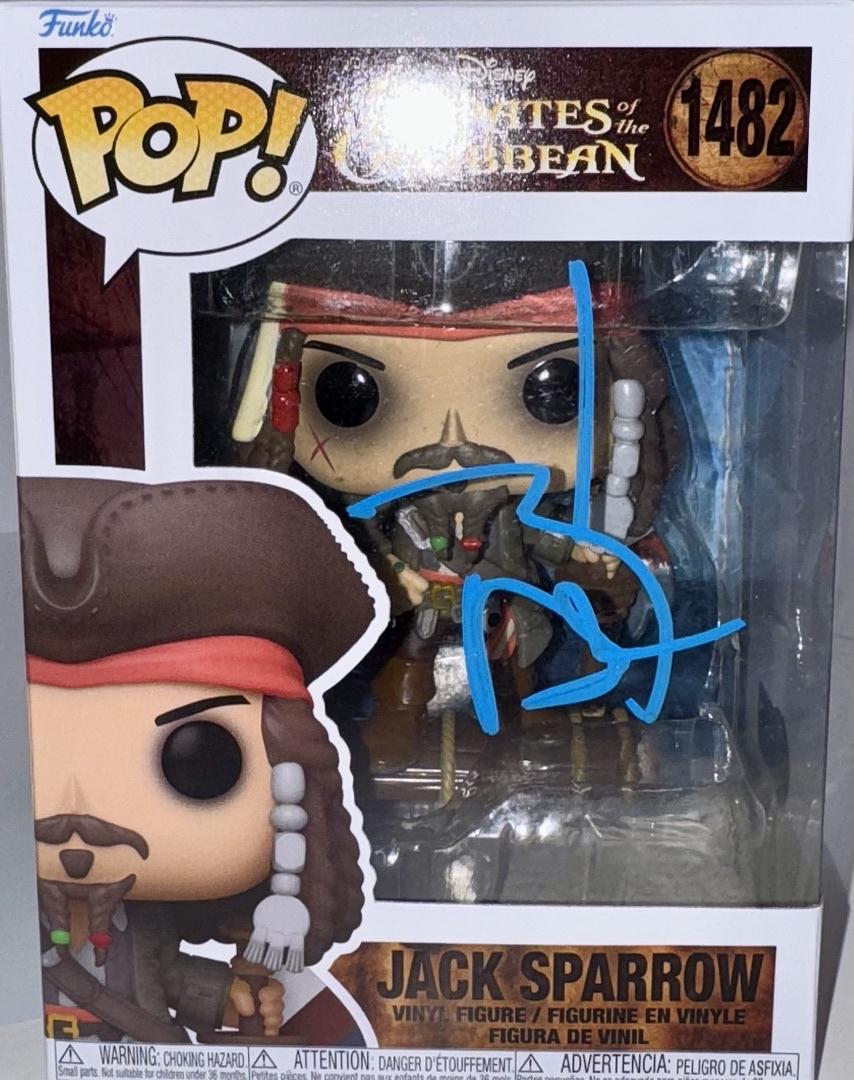 Johnny Depp Signed Funko Pop #1482 Jack Sparrow (Blue Ink) - Beckett COA #1