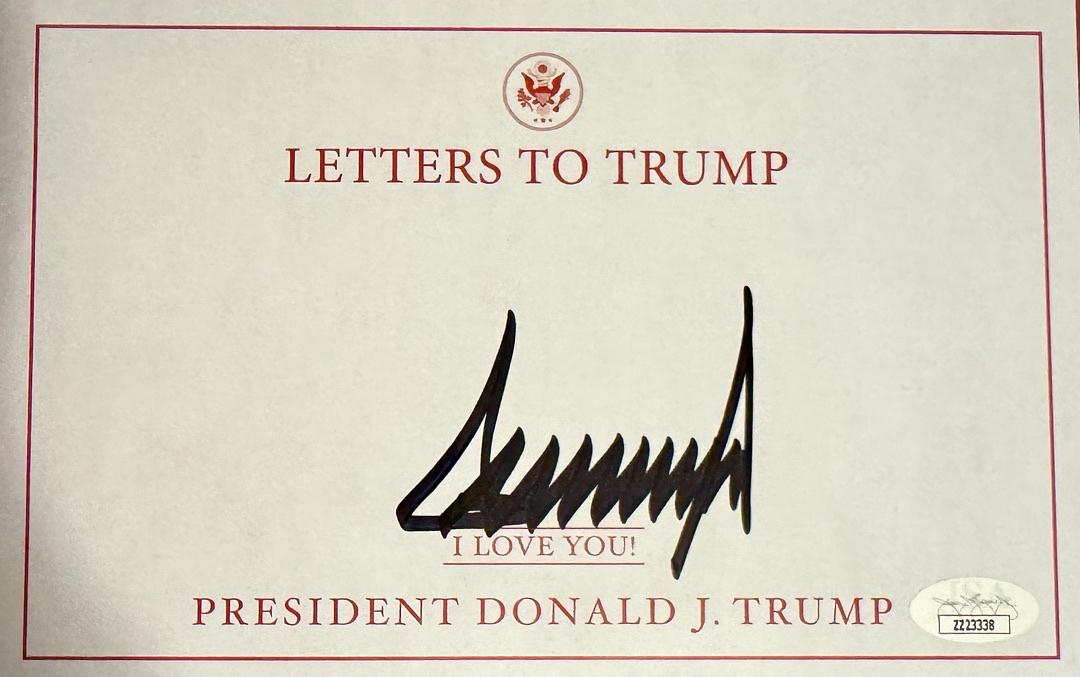 Donald Trump Autographed Book Letters to Trump Signed Hardcover - JSA COA #02