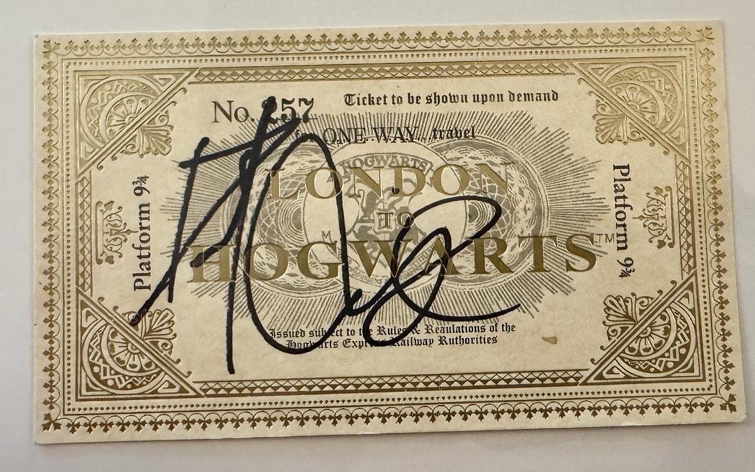 Daniel Radcliffe Signed Replica Hogwarts Train Ticket - ACOA #01