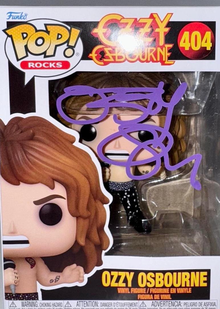 Ozzy Osbourne Signed Funko Pop #404 (Purple Ink) -  Beckett COA