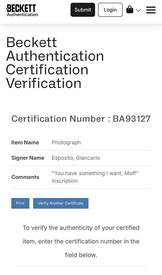 Giancarlo Esposito Signed 11x14 Photo (Star Wars: Mandolorian) w/Inscription -  Beckett COA