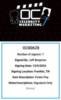 Jeff Bergman Signed Funko Pop #15 "Albus Dumbledore" (Harry Potter) - OC Celebrity Marketing