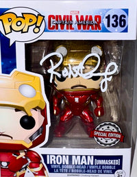 Robert Downey Jr. Signed Funko Pop #136 Iron Man (Avengers Civil War)  - Beckett COA