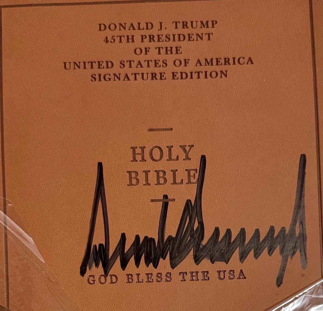 Donald Trump Signed Bible 45th/47th President Signature Edition JSA COA and full letter of authenticity