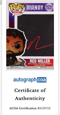 Nicholas Cage Signed Funko Pop #1131 "Red Miller" Mandy (Red Ink) - ACOA