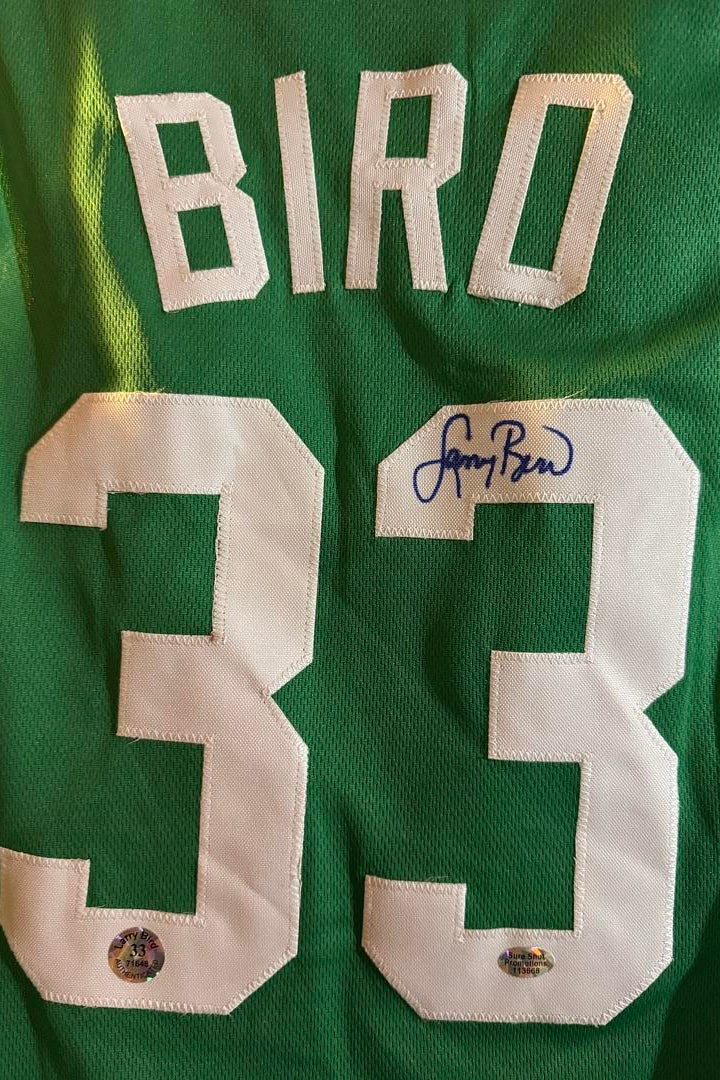 Larry Bird Signed Custom Green Celtics Jersey  - Larry Bird & SureShot Authenticated