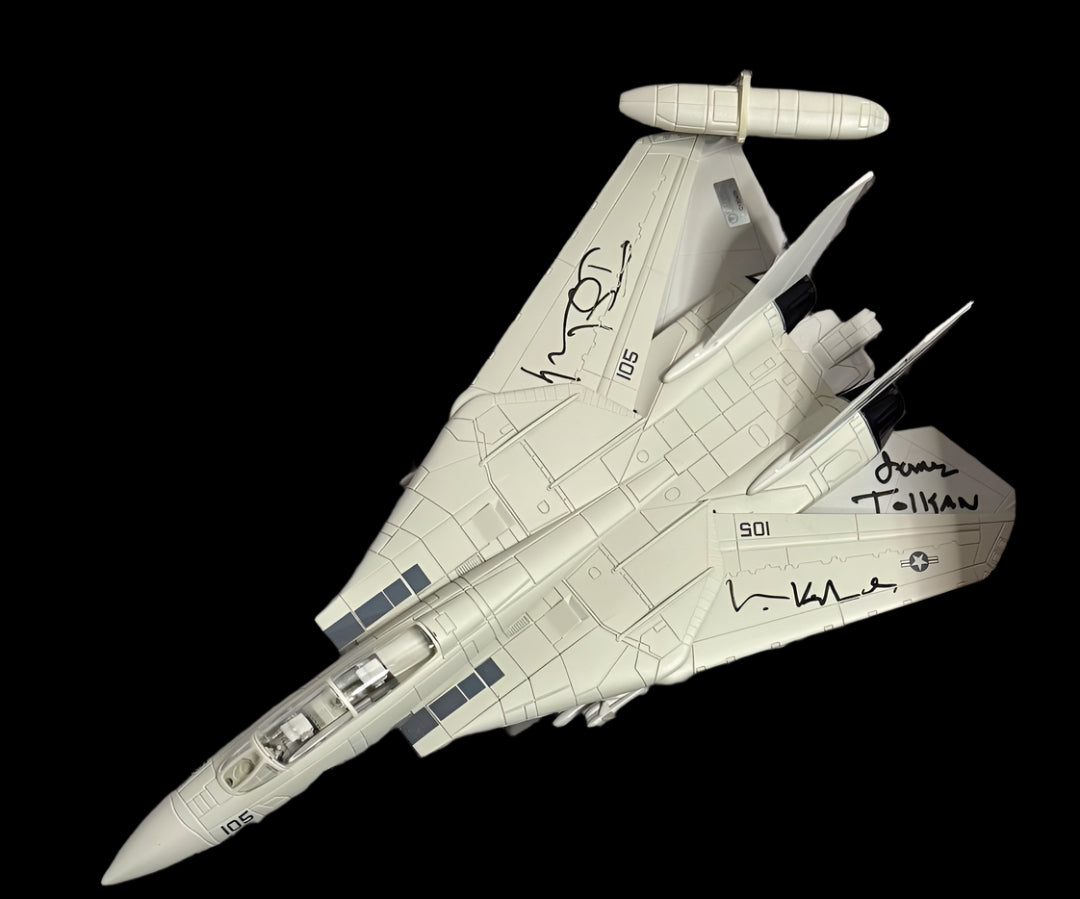 Val Kilmer, Tom Skerritt, James Tolkan Signed F-14 Tomcat Aircraft Replica - Celebrity Authentics