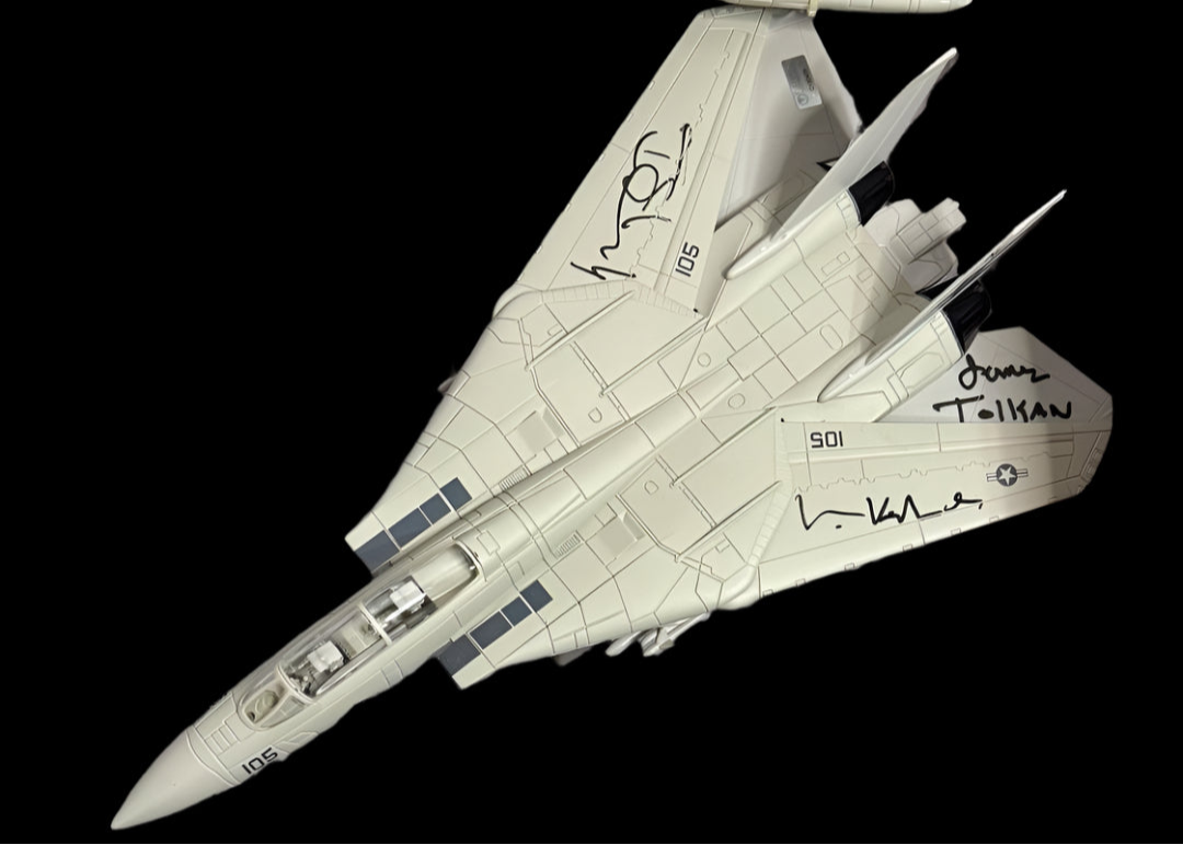 Val Kilmer, Tom Skerritt, James Tolkan Signed F-14 Tomcat Aircraft Replica - Celebrity Authentics