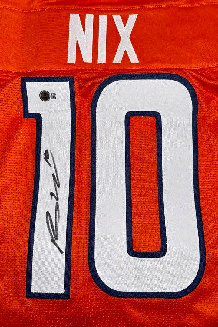 Bo Nix Signed Orange Broncos Jersey -  Beckett COA