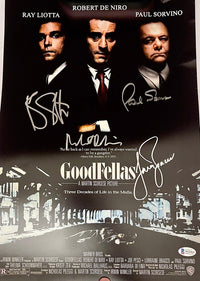 Robert DeNiro, Ray Liotta, Paul Sorvino, Lorraine Bracco Signed 11x17 Goodfellas Mini-Poster - Beckett COA
