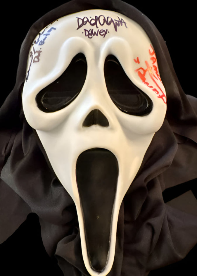 Dermot Mulroney, David Arquette, Jamie Kennedy Signed Scream Mask - JSA COA #01