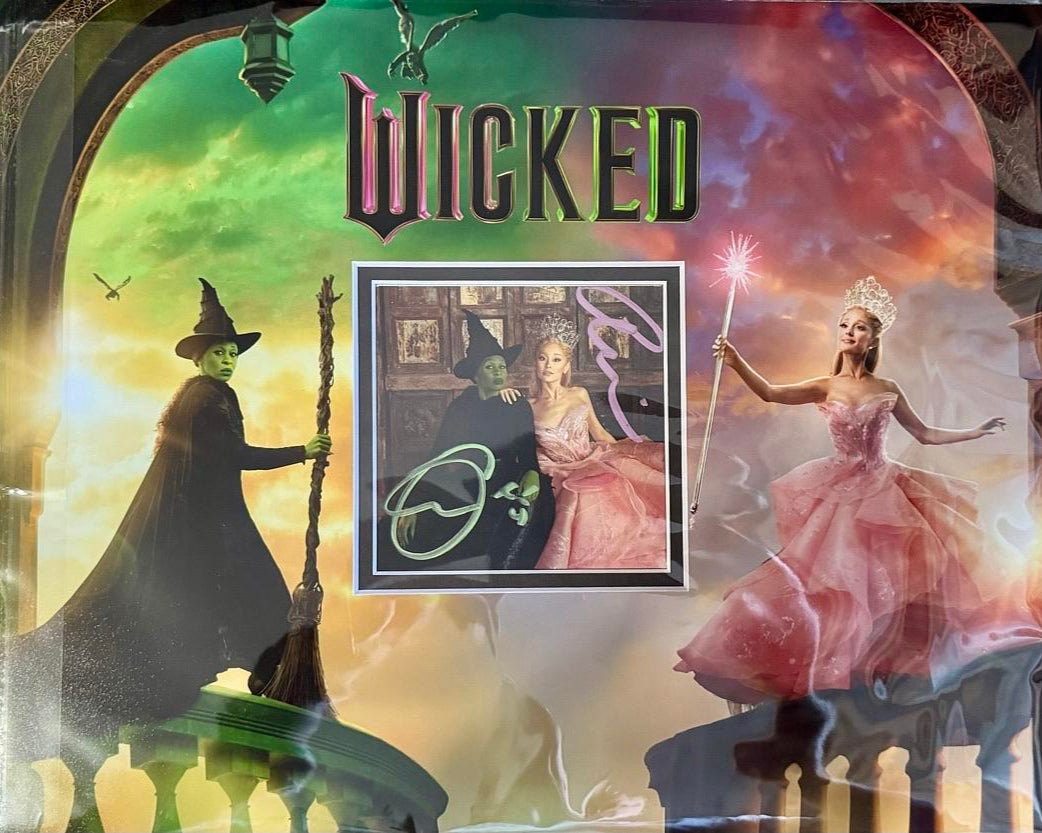 Cynthia Erivo & Ariana Grande Mounted Signed Wicked CD Insert 11x14  - JSA COA
