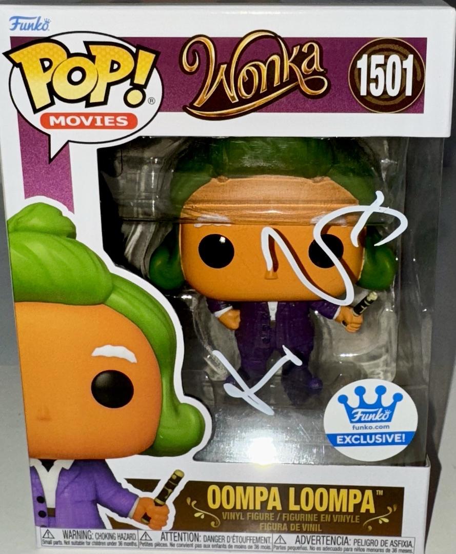 Hugh Grant Signed Funko Pop #1501 "Oompa Loompa" (Wonka) - SWAU #02