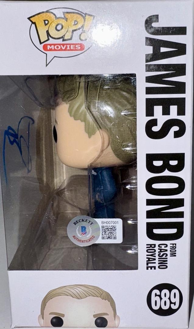 Daniel Craig Signed Funko Pop #689 James Bond (Blue Ink) - Beckett COA