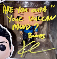 Karl Urban Signed Funko Pop #349 "Bones" (Star Trek) w/quote Yellow Ink - JSA COA