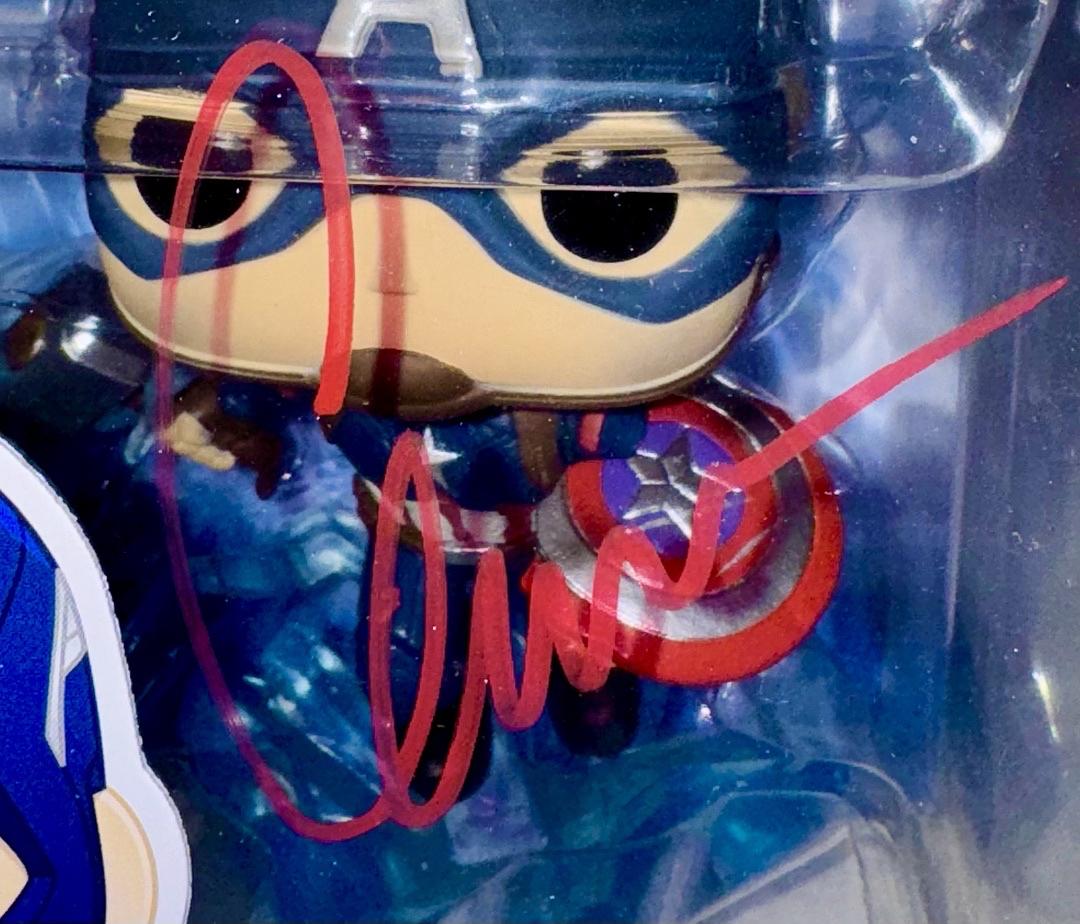 Chris Evans Signed Funko Pop #573 Captain America - SWAU #2