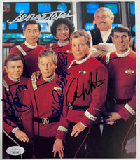 Star Trek Cast Walter Koenig, George Takei, Nichelle Nichols, William Shatner Signed 8x10 Photo - JSA COA #01