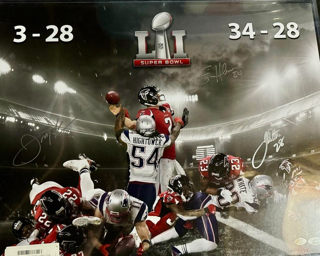Julian Edelman, Dante Hightower, James White Signed 16x20 Photo New England Patriots (Superbowl LI) - JSA COA