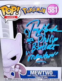 Jay Goede Signed Funko Pop #581 "Mewtwo" (Pokemon) w/Inscription - OC Celebrity Marketing #02