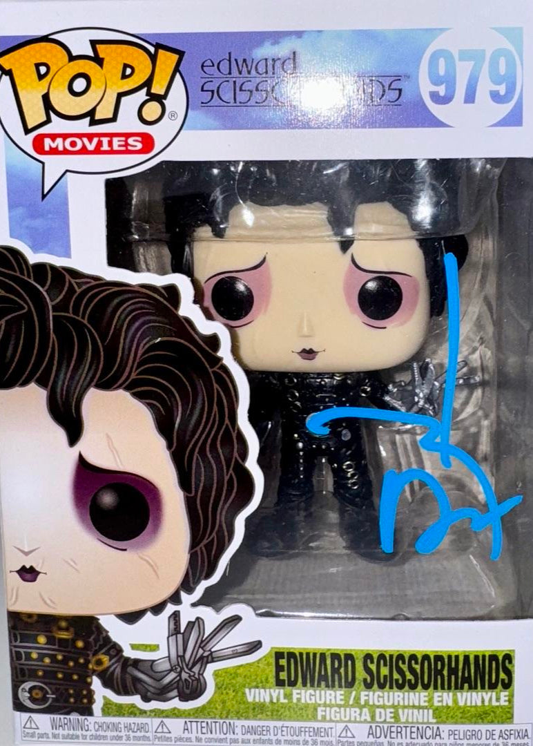 Johnny Depp Signed Funko Pop #979 Edward Scissorhands (Blue Ink) - Beckett COA