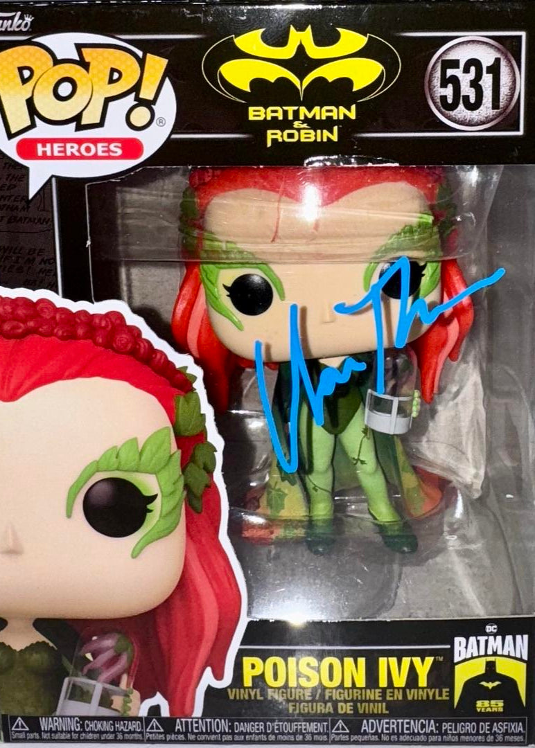 Uma Thurmam Signed Funko Pop #531 "Poison Ivy" Batman & Robin - Beckett COA #02