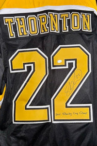 Shawn Thornton Signed Custom Black/Gold Bruins Jersey  w/ "2011 Stanley Cup Champs" Inscscription - Sure Shot COA