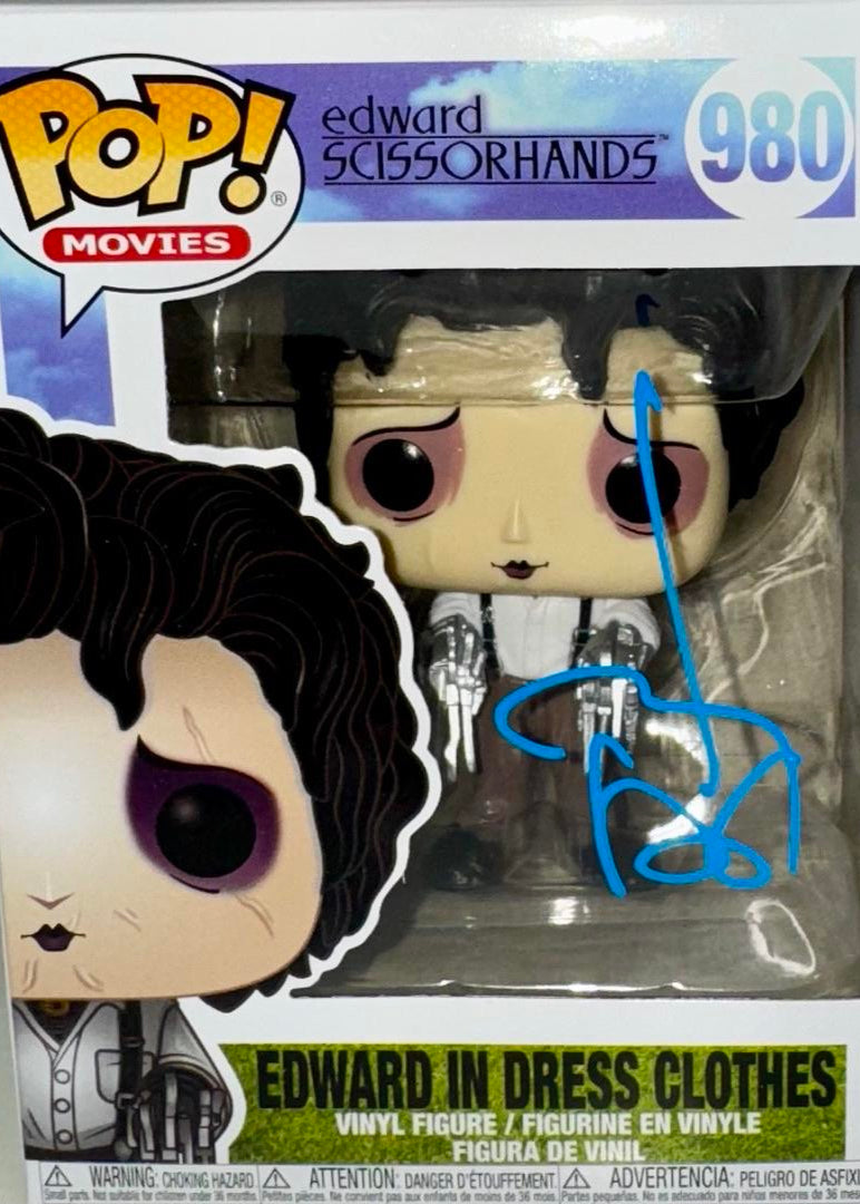 Johnny Depp Signed Funko Pop #980 Edward Scissorhands (Blue Ink) - Beckett COA