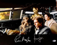 Harrison Ford, Peter Mayhew, Anthony Daniels Signed 16x20 Photo (Star Wars) *RARE* - Beckett COA